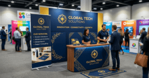 Stand fieristico personalizzato con roll-up e banner | Stampa Grafica Tornaghi Cologno Monzese